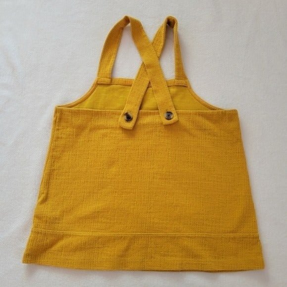 Madewell Apron Cross-Back Yellow Tank Top Size Medium - Picture 5 of 11